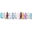 6-7mm Multi Gemstone German Faceted Rondelles 16 inch 150 Beads AAA - BeadsofCambay.com
