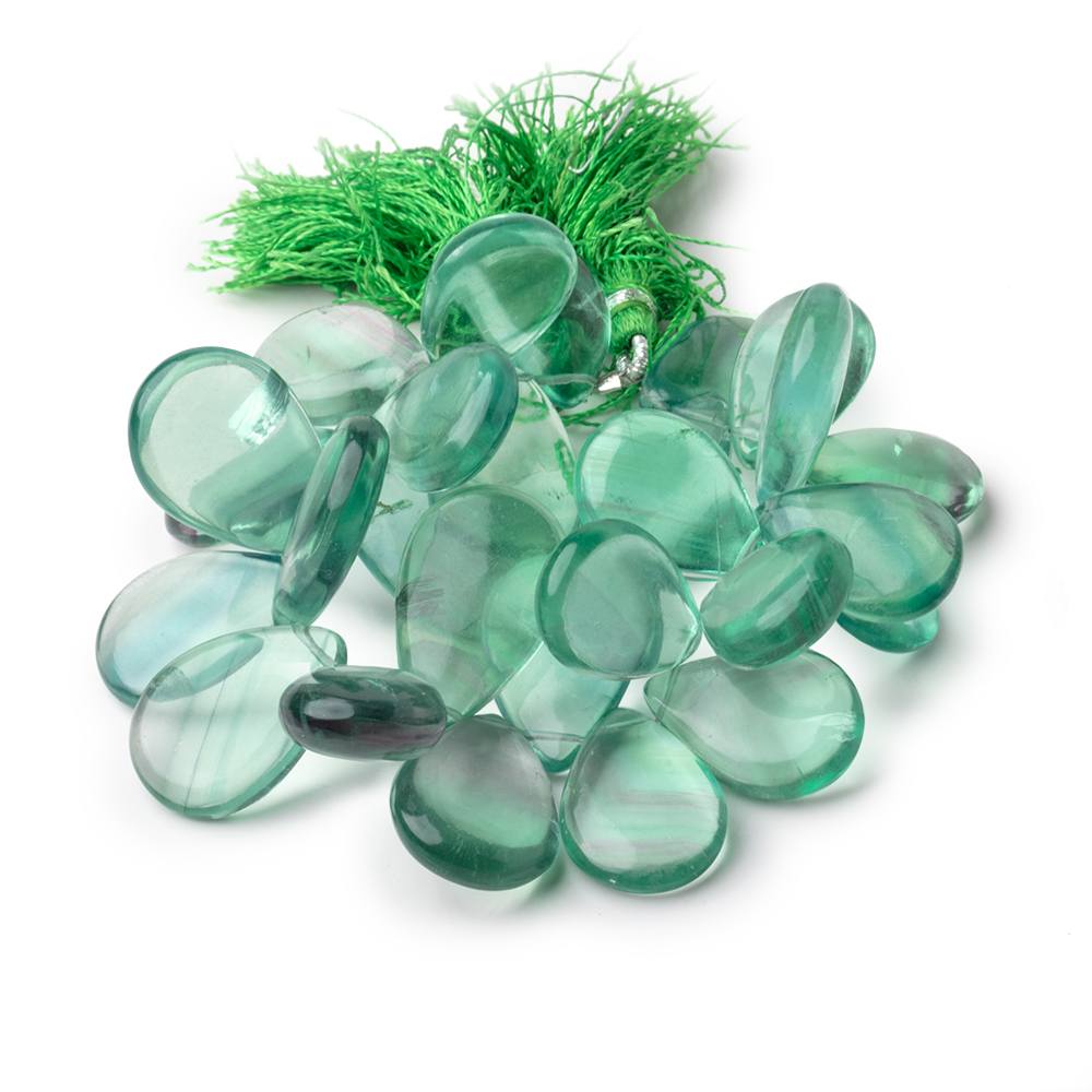 17x12-23x15mm Fluorite Plain Pear Beads 6.5 inch 27 pieces - BeadsofCambay.com