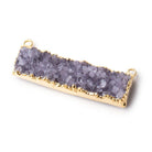 41x11mm 22kt Gold Leafed Light Amethyst East West Connector 1 Focal Bead - Beadsofcambay.com