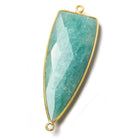 41x15mm Vermeil bezel Amazonite faceted point Connector 1 piece - Beadsofcambay.com