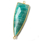 41x15mm Vermeil bezel Russian Amazonite faceted point Connector 1 piece - Beadsofcambay.com