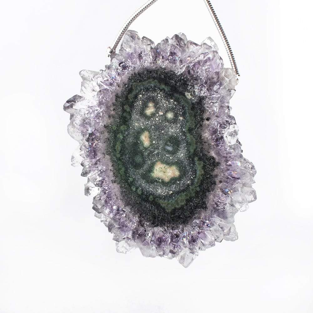 41x32mm Amethyst Solar Quartz Stalactite Crystal Focal Bead 1 piece - Beadsofcambay.com