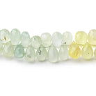 6-7mm Prehnite Tear Drop Briolette Beads 8 inch 81 pieces - BeadsofCambay.com