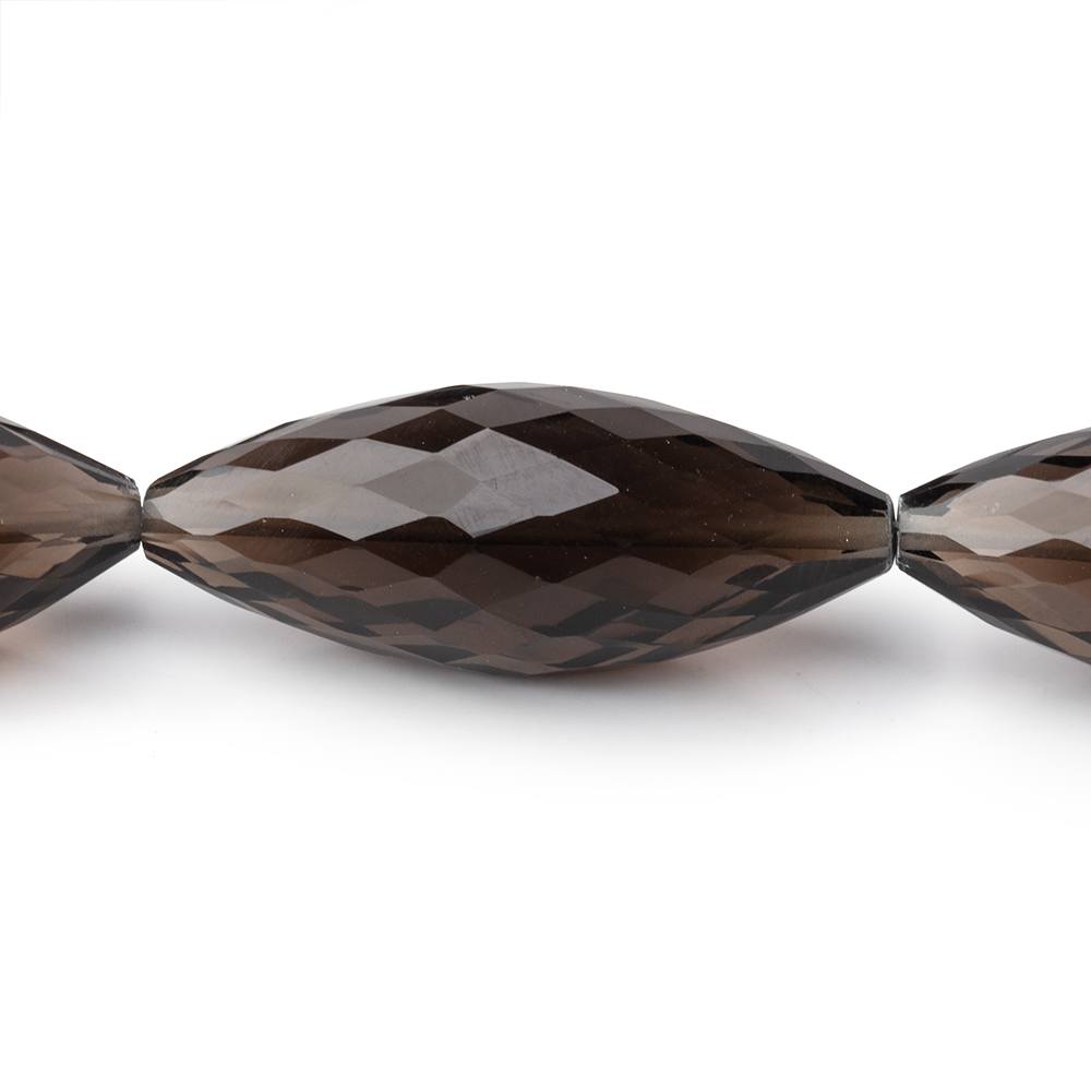 25x10-31x12mm Smoky Quartz Faceted Marquise Beads 16 inch 15 pieces - BeadsofCambay.com