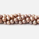 6x5mm Mocha Brown Off Round Freshwater Pearls 15 inch 71 pieces - BeadsofCambay.com