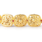 15x13mm 22kt Gold Plated Copper Floral Cushion 8 inch 14 Beads - BeadsofCambay.com