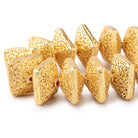 14x9mm 22kt plated Copper Persian Design Square 8 inch 22 Beads - BeadsofCambay.com