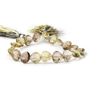 9mm BiColor Quartz Straight Drilled Heart Beads 8 inch 21 pieces view 1