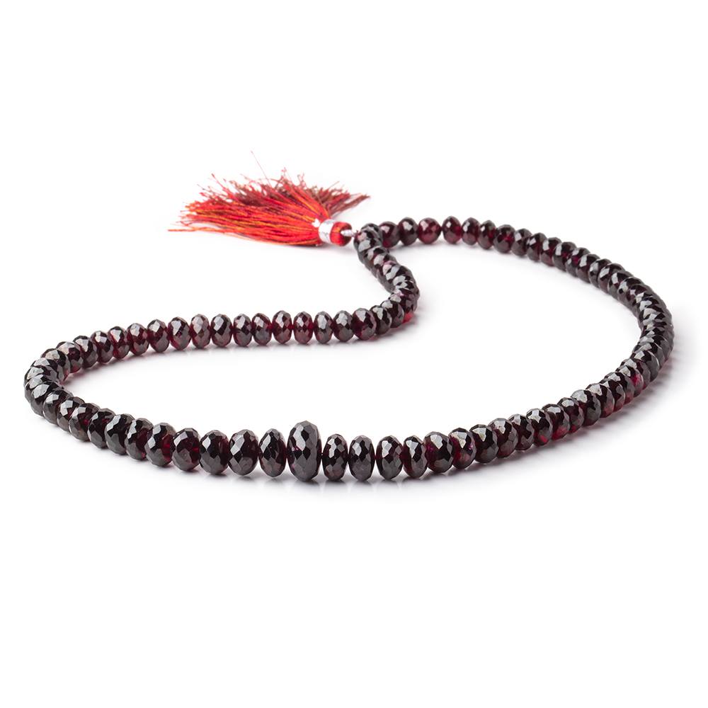 6-9mm Rhodolite Garnet faceted round and rondelle beads 16 inch 92 pieces - BeadsofCambay.com