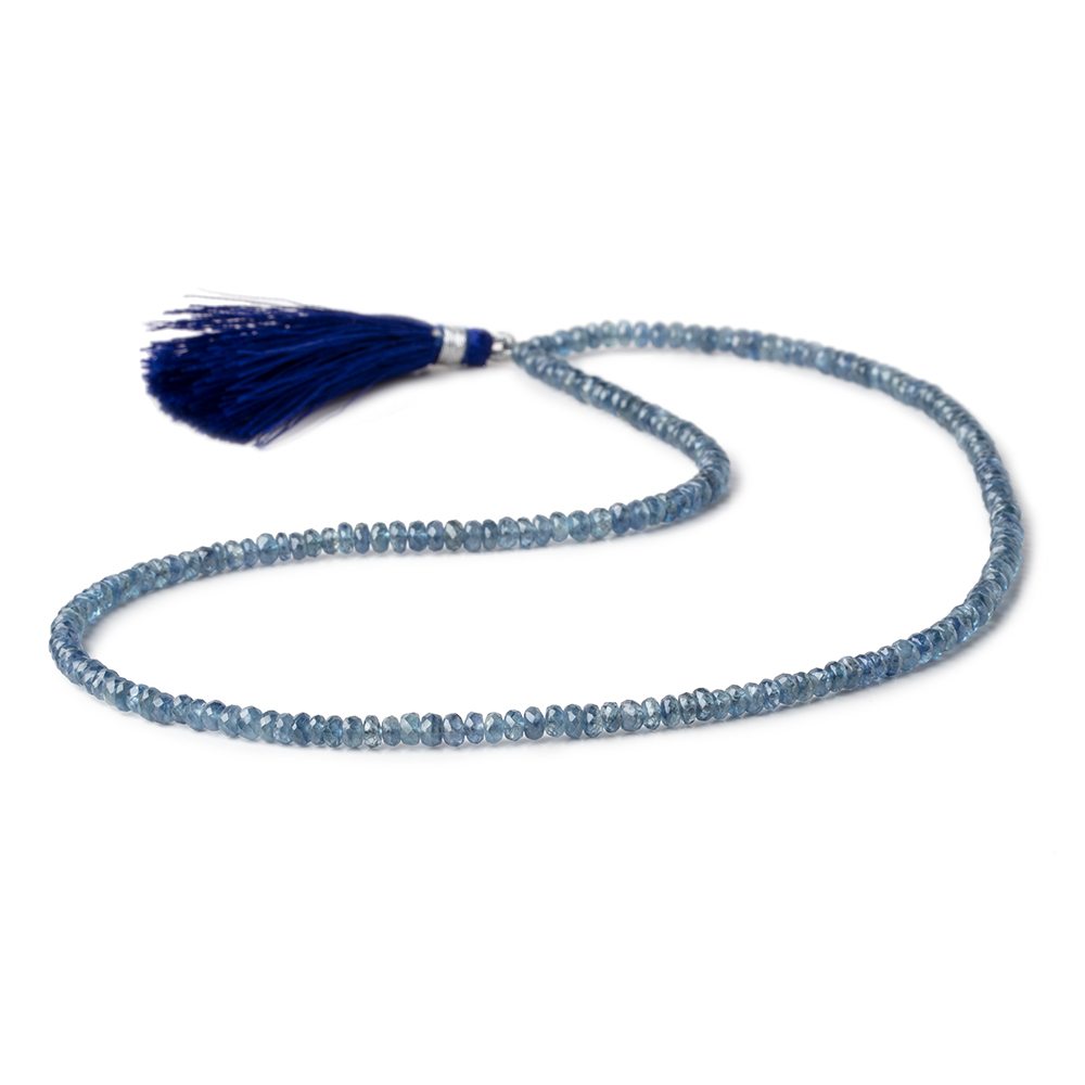 3.5mm Blue Sapphire Faceted Rondelle Beads 16 inch 203 pieces - BeadsofCambay.com