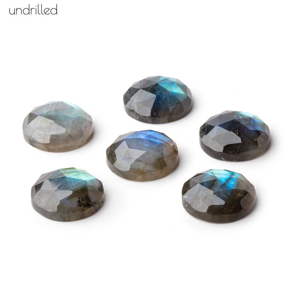 16mm Rose Cut Labradorite Faceted Cabochon Focal Beads - Undrilled - BeadsofCambay.com