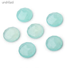 16mm Blue Chalcedony Rose Cut Faceted Cabochon Focal Beads 1 piece - BeadsofCambay.com