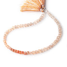 4-5mm Tangerine Quartz Faceted Cube Beads 11.5 inch 63 pieces - BeadsofCambay.com