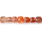 5-6mm Tangerine Quartz Faceted Cube Beads 12 inch 54 pieces - BeadsofCambay.com