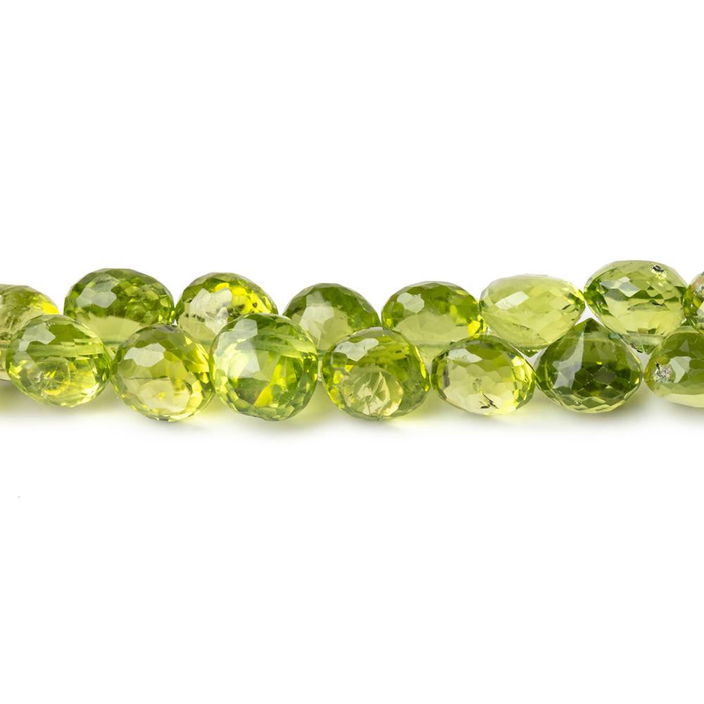 BeadsofCambay 6-6.5mm Peridot Faceted Candy Kiss Beads 8.5 inch 62 pieces