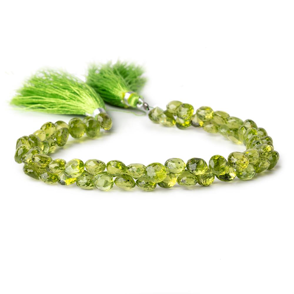 Beadsofcambay 5-6mm Peridot Faceted Candy Kiss Beads 8.5 inch 82 pieces