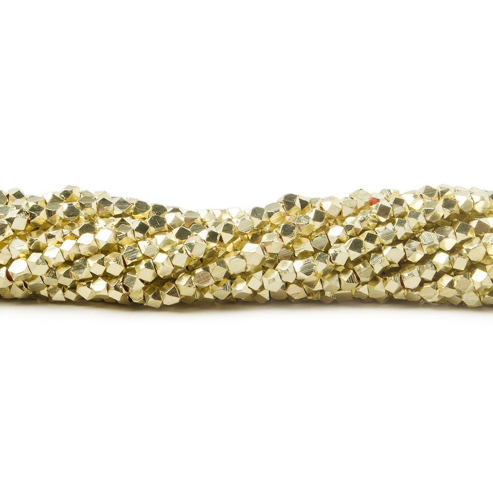 14kt gold plated faceted nugget beads