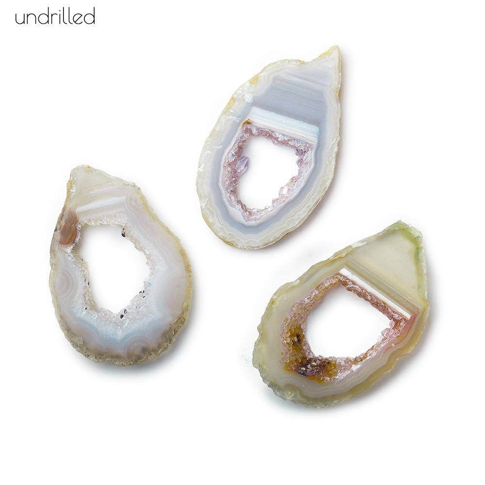 34x24mm Banded Occo Agate Slice Bead 1 piece - BeadsofCambay.com