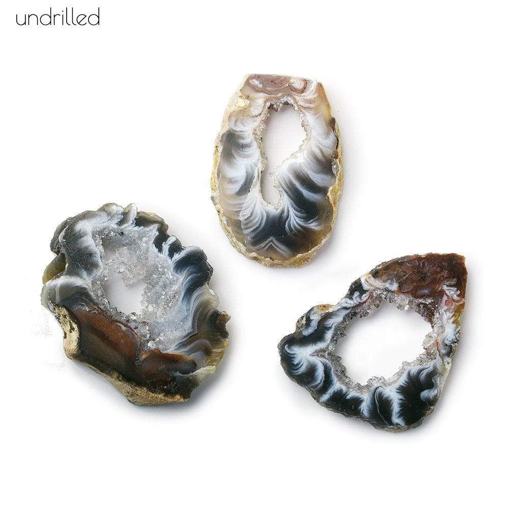 35x25mm Multi Color Occo Agate Slice Bead 1 piece - BeadsofCambay.com