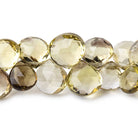 8x8-13x13mm Lemon and Bi-colored Quartz Heart Briolette 7 Inch 40 Beads