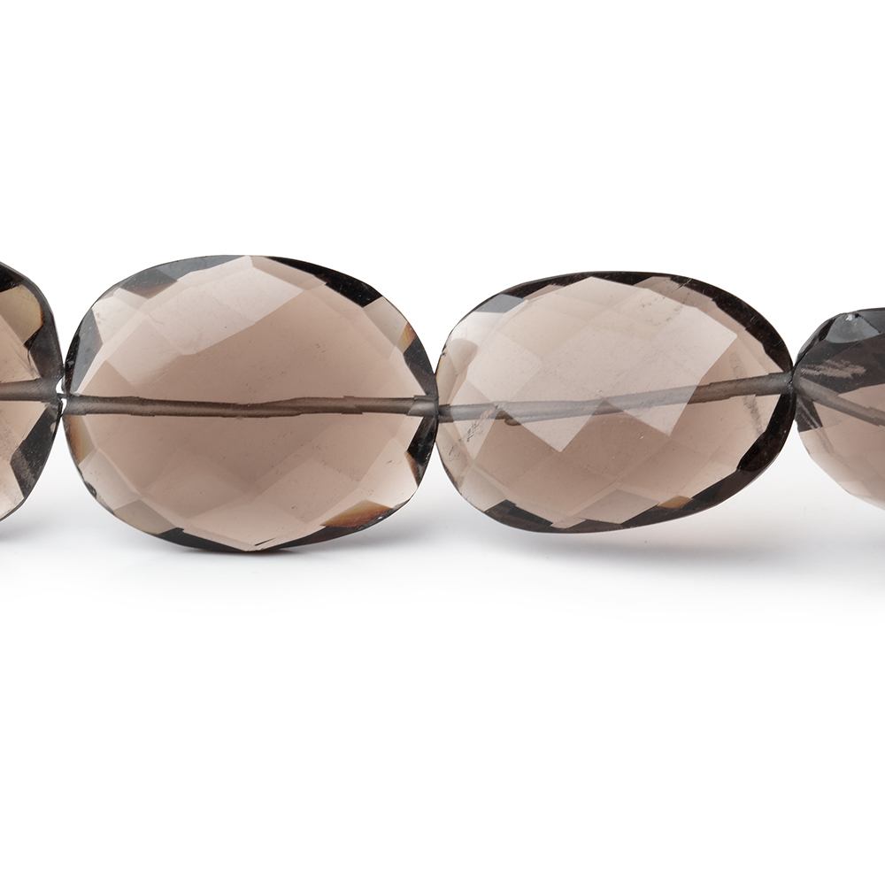 15x13-21x17mm Smoky Quartz Faceted Flat Nugget Beads 8 inch 11 pieces - BeadsofCambay.com