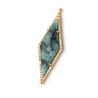 42x14mm Vermeil CZ Bezel Emerald Kite Pendant 1 Focal Bead - Beadsofcambay.com