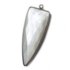 42x16mm Black Gold Bezel Platinum Grey Moonstone faceted point 1 focal bead - Beadsofcambay.com