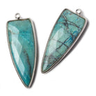 42x16mm Silver .925 Bezel Pale Chrysocolla Point 1 ring Pendant 1 piece - Beadsofcambay.com
