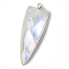 40x16mm Silver .925 Bezel Rainbow Moonstone Point 1 ring Pendant 1 piece - Beadsofcambay.com