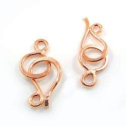 42x26mm Copper Hook and Eye Clasp Set of 2 - Beadsofcambay.com