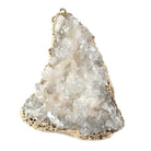 42x28mm 22kt Gold Leaf Edged Calcite Mineral Crystal Pendant 1 piece - Beadsofcambay.com