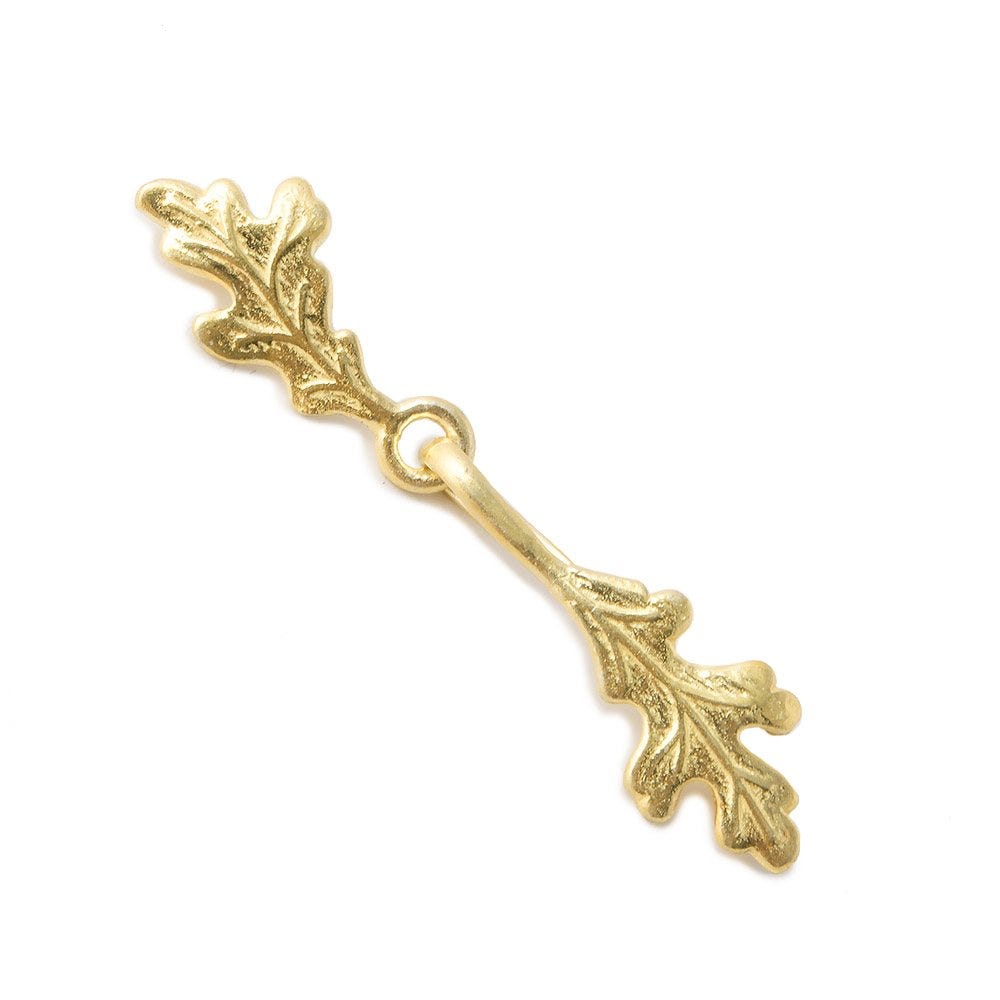 42x9mm Vermeil Clasp Oak Leaves 1 piece - Beadsofcambay.com