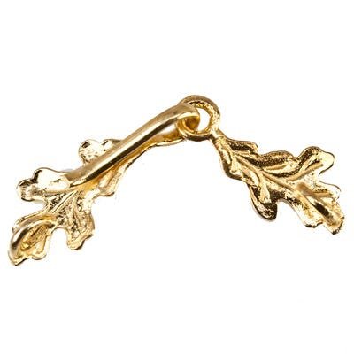 42x9mm Vermeil Clasp Oak Leaves 1 piece - Beadsofcambay.com
