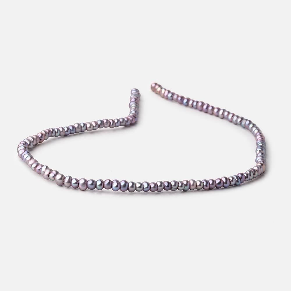 Beadsofcambay 5mm Multi-Tonal Purple Off Round 2.5mm Large Hole Pearls 15 inch 120 Beads View 1
