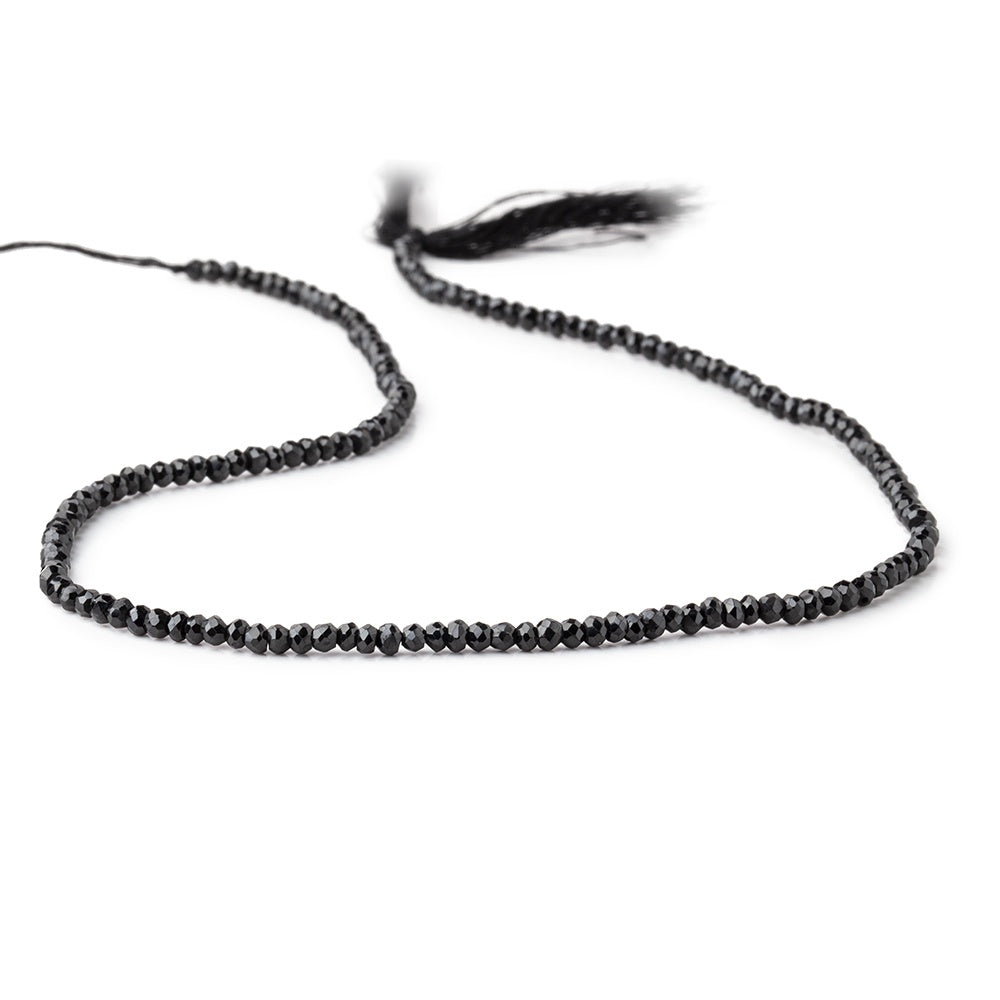 2.5-3mm Black Spinel faceted rondelle beads 13.5 inch 165 beads - BeadsofCambay.com