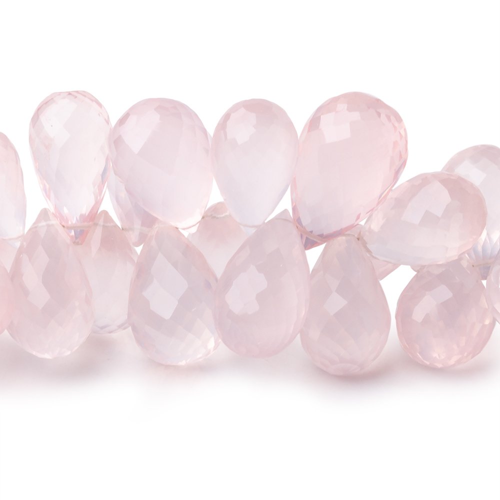 9x5-15x10mm Rose Quartz faceted tear drops 8 inch 65 beads AAA Grade - BeadsofCambay.com