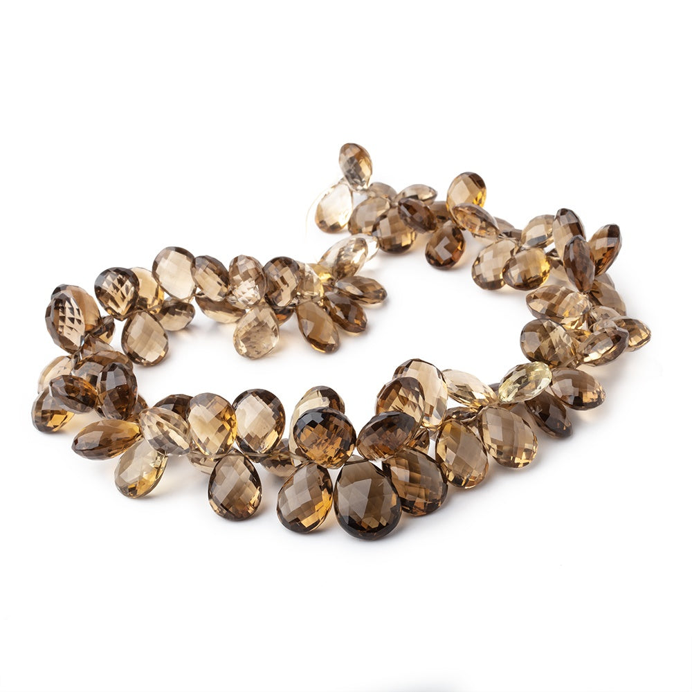12x8-17x12mm Dark Whiskey Quartz Faceted Pear Beads 14 inch 87 pieces AAA - BeadsofCambay.com