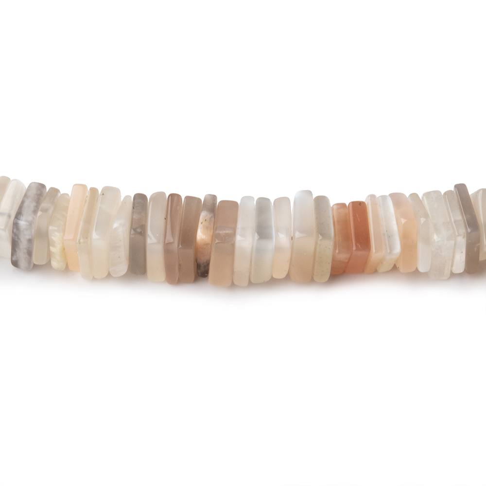 4-5mm Multi Color Moonstone Plain Square Heshi Beads 15 inch 200 pieces - BeadsofCambay.com
