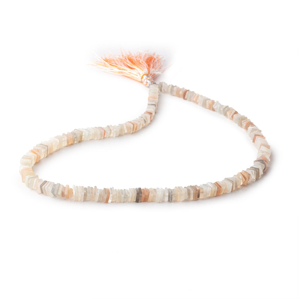 4-5mm Multi Color Moonstone Plain Square Heshi Beads 15 inch 200 pieces - BeadsofCambay.com