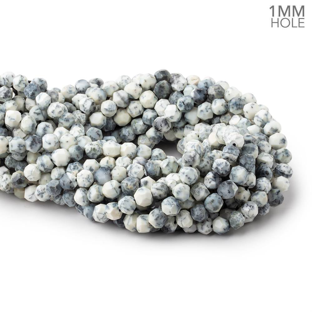 7mm Dendritic Opal Modified Round Beads 14 inch 52 pieces with 1mm Drill Hole - BeadsofCambay.com