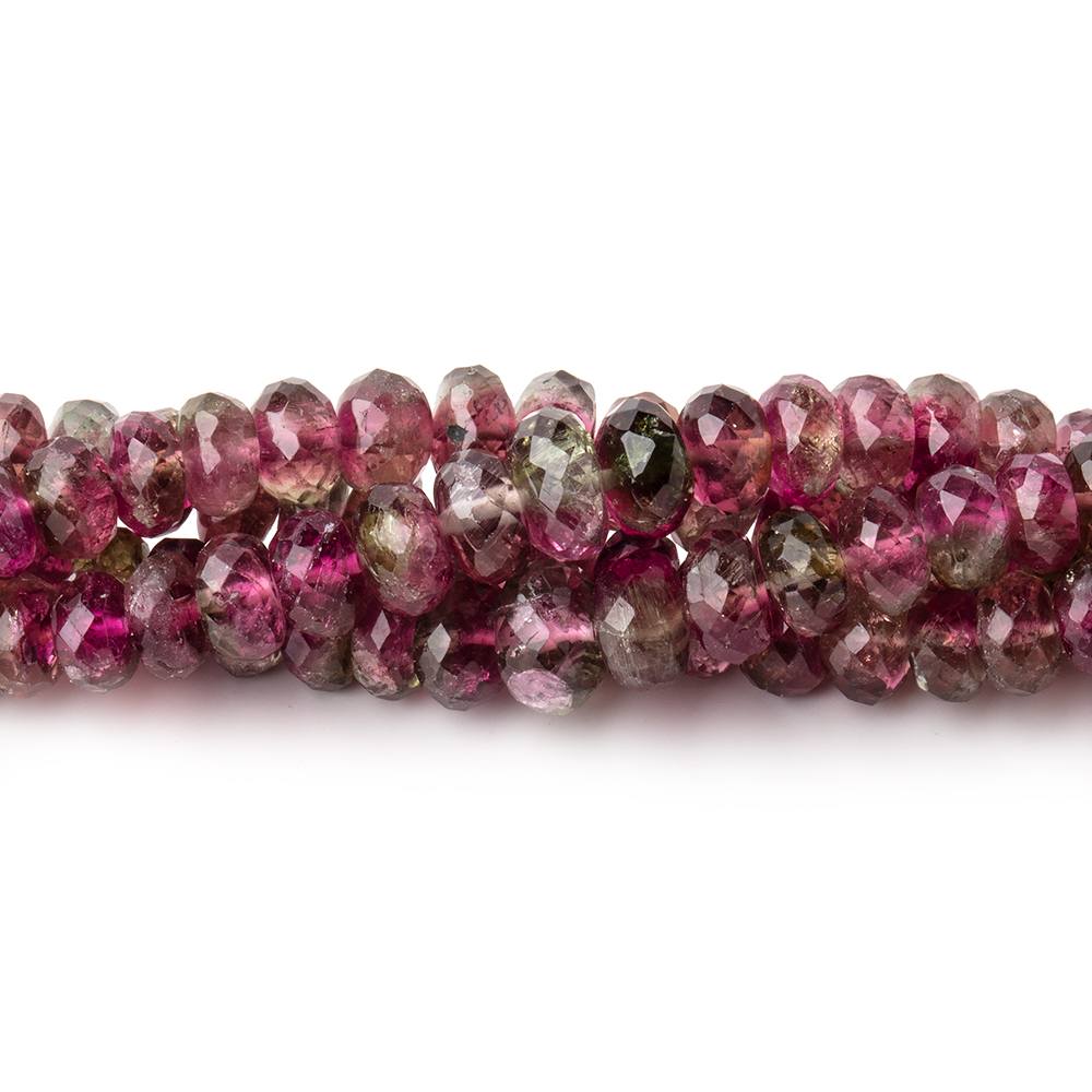 3-6mm Multi Color Tourmaline Faceted Rondelle Beads 16 inch 157 pieces AAA - BeadsofCambay.com