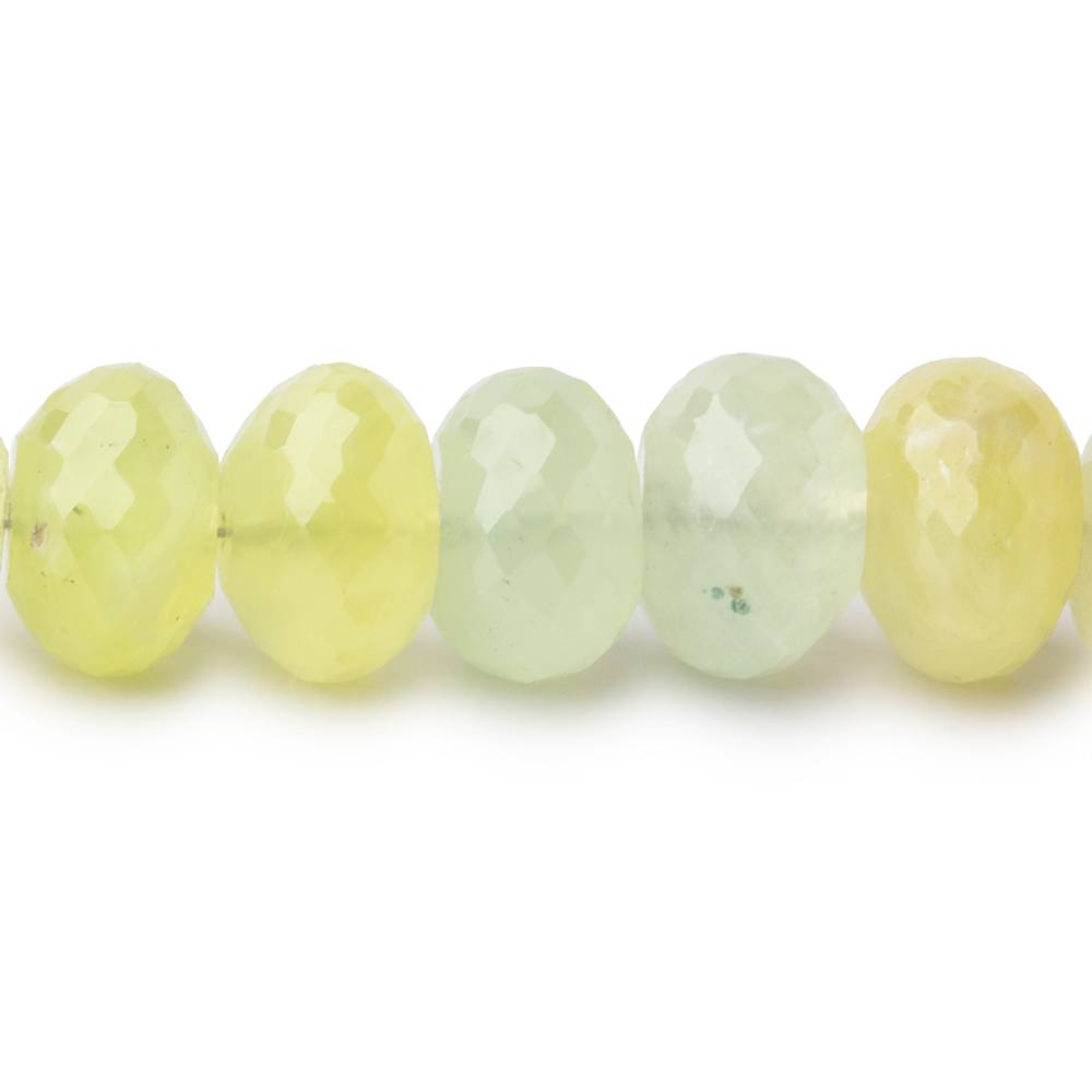 8-10mm Prehnite Faceted Rondelle Beads 16 inch 67 pieces - BeadsofCambay.com