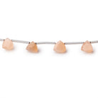 5-6mm Angel Skin Moonstone Top Drilled Trillion Beads 8 inch 16 pieces - BeadsofCambay.com