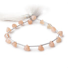 5-6mm Angel Skin Moonstone Top Drilled Trillion Beads 8 inch 16 pieces - BeadsofCambay.com