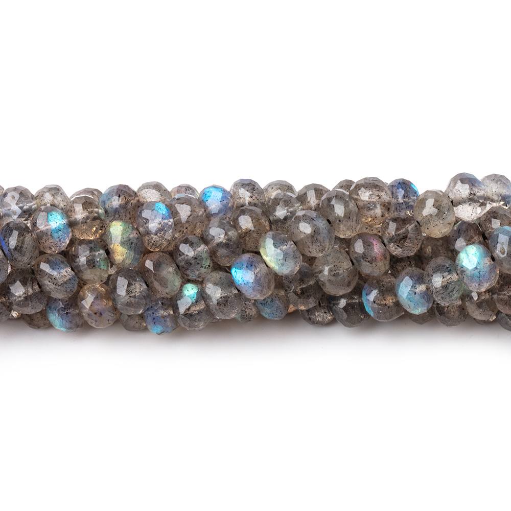 4.3mm Labradorite Micro Faceted Rondelle Beads 14 inch 110 pieces AAA - Beadsofcambay.com