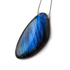 43x21x7mm Neon Blue Labradorite fancy shape focal bead 1 piece - Beadsofcambay.com