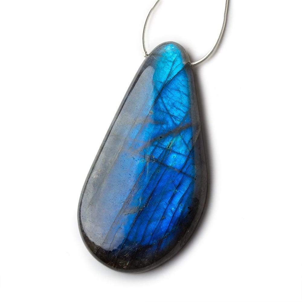 43x21x7mm Neon Blue Labradorite fancy shape focal bead 1 piece - Beadsofcambay.com
