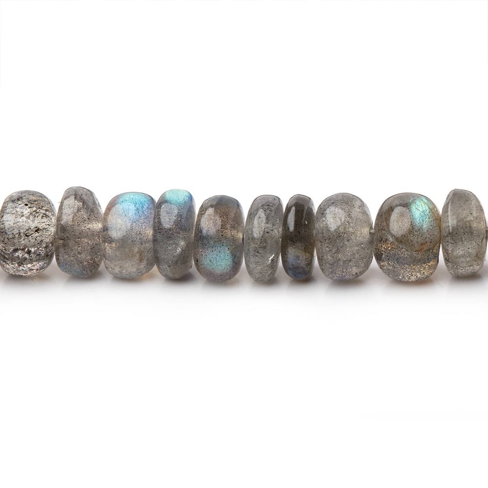 6-7mm  Labradorite Plain Rondelle Beads 9.75 inch 69 pieces - BeadsofCambay.com