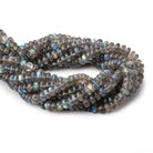 6-7mm  Labradorite Plain Rondelle Beads 9.75 inch 69 pieces - BeadsofCambay.com