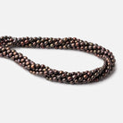4x3mm Chestnut Brown Straight Drilled Oval Pearls 15 inch 90 pieces - BeadsofCambay.com